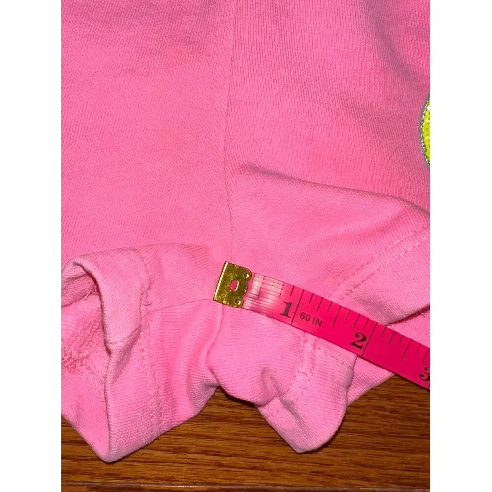 Zara Kids x Smiley World Neon Pink Sequin Smiley Face Cotton Shorts Size 6